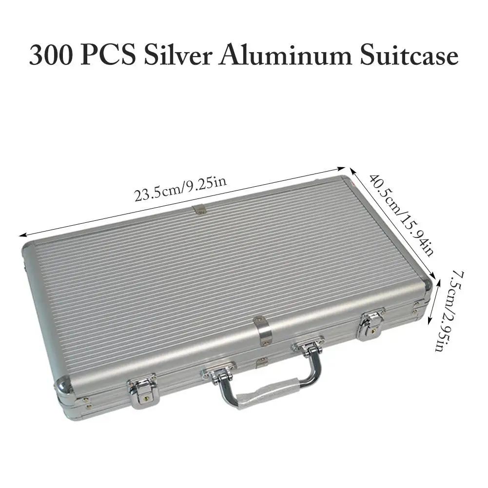 Poker Chips Set Gambling Chips With Aluminum Case Playing Game Accessories 100/200/300PCS High Quality Quick Delivery New