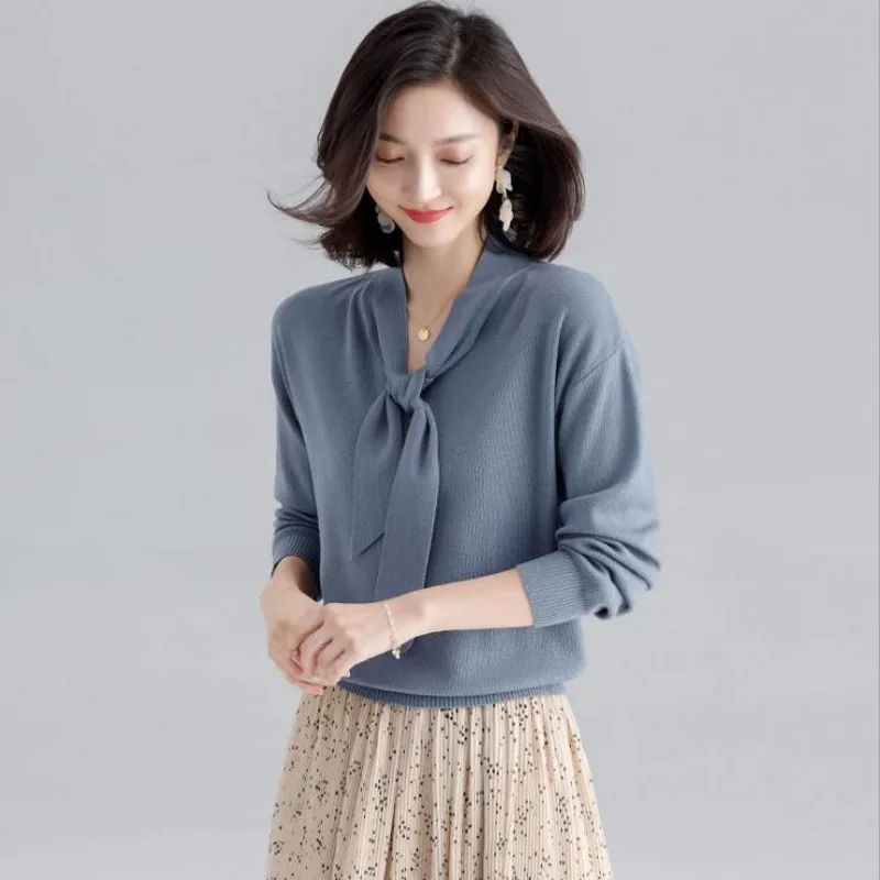 

Women Autumn Sweaters High Quality Knitted Clothing Butterfly Collar Fashion Designer Pullovers Long Sleeve