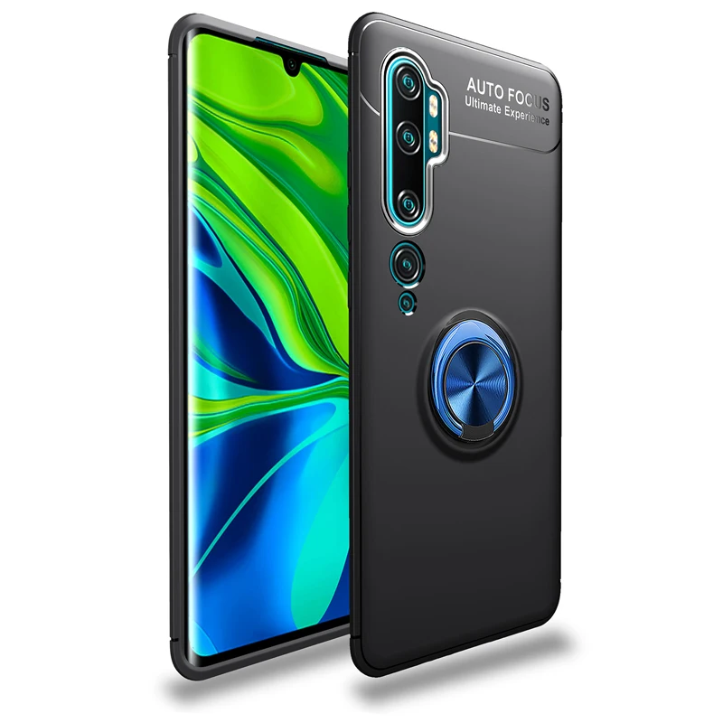 black and blue ring 360 чехол-кольцо, чехол для Xiaomi mi Note 10 Pro mi A3 CC9 CC9e Lite, чехол-подставка, магнитный металлический силиконовый чехол из ТПУ - Цвет: black and blue ring
