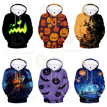 

Halloween Cosplay Ghost Pumpkin 3D Print Boys Girls Hoody Outerwear Kids Men Clothes Tops Children Pullover Costume