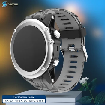 

YAYUU Wrist Strap For Garmin Fenix 6X/6X Pro Fenix 5X/5X Plus Fenix 3/Fenix 3 HR Quick Release Printed Silicone Watch Band 26mm