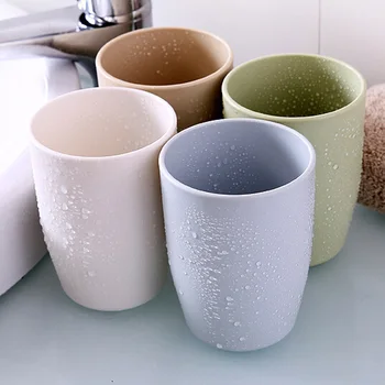 

Solid Color Toothbrush Holder Cup Rinsing Wash Tooth Mug Bathroom Sets Creative Thick Circular Plastic Travel Home Bathroom