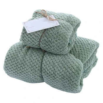 

Breathable Portable Gift Hand Home Absorbent Towel Set Thicken Bath Wrap Soft Beach Coral Fleece Easy Clean High Density