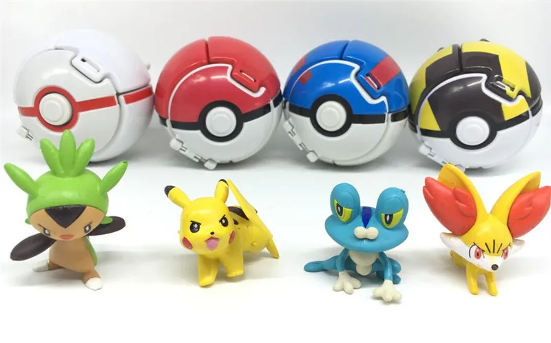 

Poke Ball Anime Toys Touch can Flip and Explode Pokemon Dolls Pocket Monsters Pokemon Cosplay Props Contains anime doll