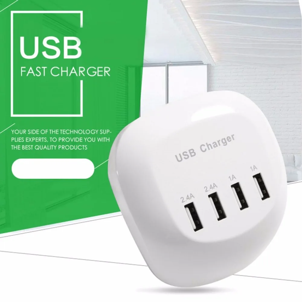 4 порта USB зарядное устройство для мобильного телефона Быстрый миниатюрный usb-порт Зарядка мощность путешествия настенное зарядное устройство адаптер розетка Универсальный для телефона