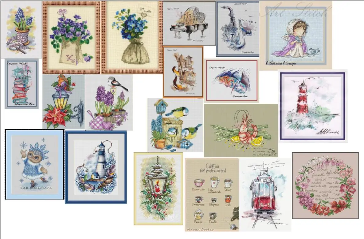 FF Boat cross stitch package cartoon 14ct cloth cotton thread embroidery DIY handmade needlework | Дом и сад