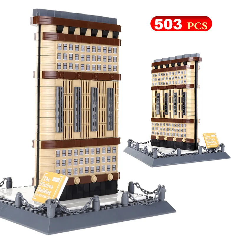 

838PCS DIY Assembly Bricks World Famous Architecture Diamond Building Blocks The Flatiron Building-New York Block Toys For Kids