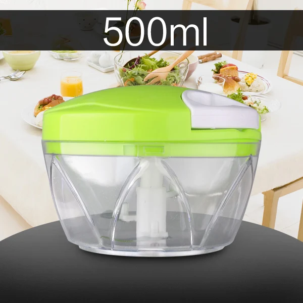 500ml-1.5L большой емкости Многофункциональный кухонный Ручной Кухонный кухонный комбайн Мясорубка измельчитель овощей измельчитель резак яйцо блендер - Цвет: 500ml Light green