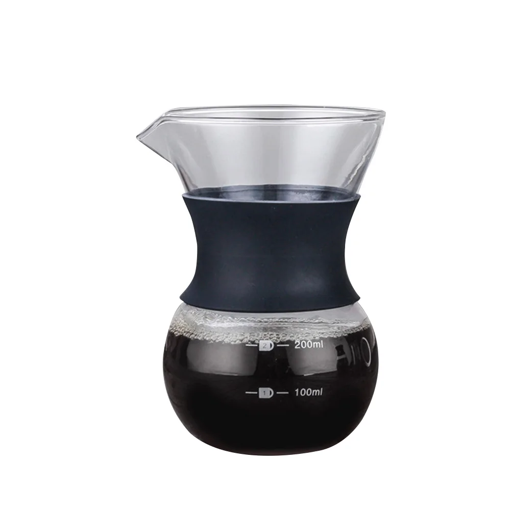 Glass Coffee Kettle with Stainless Steel Filter Drip Brewing Hot Brewer Coffee Pot Dripper Barista Pour Over Coffee Maker