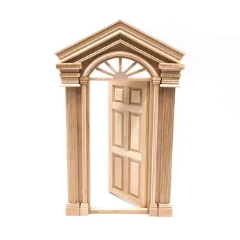 

1:12 Luxury Doll House Door 6 Panel Unpainted DIY Living Room Miniature Furniture Exterior Natural Wood Kids Toy Mini Simulation