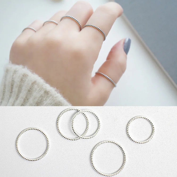 Genuine Pure 925 Sterling Silver knuckle ring set small finger MIDI finger ring simple design fashion jewelry rings women silver ring silver rings
