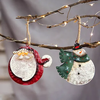 

Snowman Santa Claus Angel Christmas Tree Ornaments Hanging Pendants Iron Crafts New Year Xmas Decor Home Party Decoration