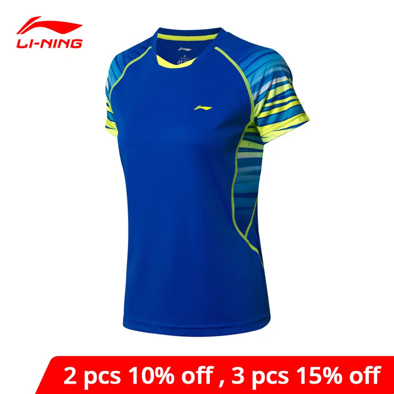 Женская футболка для бадминтона Li-Ning удобные дышащие спортивные топы с бесшовной