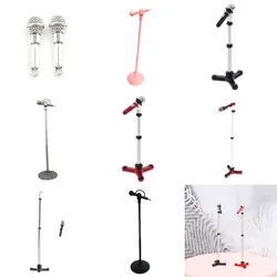 Mini Microphone mignon modèle 1:12, maison de poupée, meubles miniatures, accessoires de jouets pour bébés, 1/2 pièces 