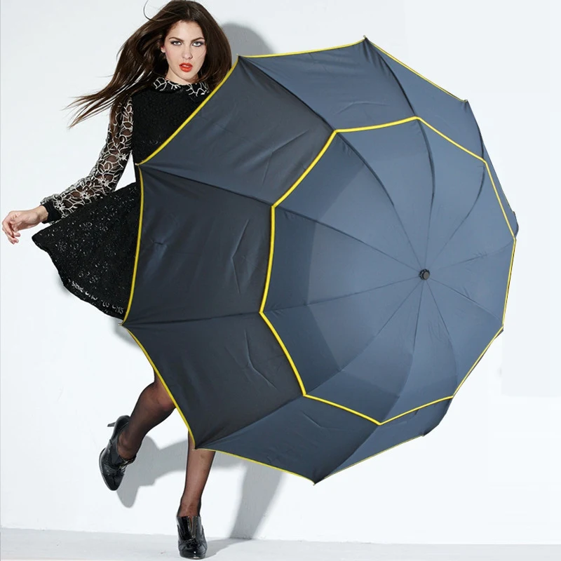 Двойной зонт для гольфа, женский, ветрозащитный, 3 вида, большой, мужской, женский зонт, неавтоматический зонтик в деловом стиле для мужчин, Paraguas - Цвет: as picture4