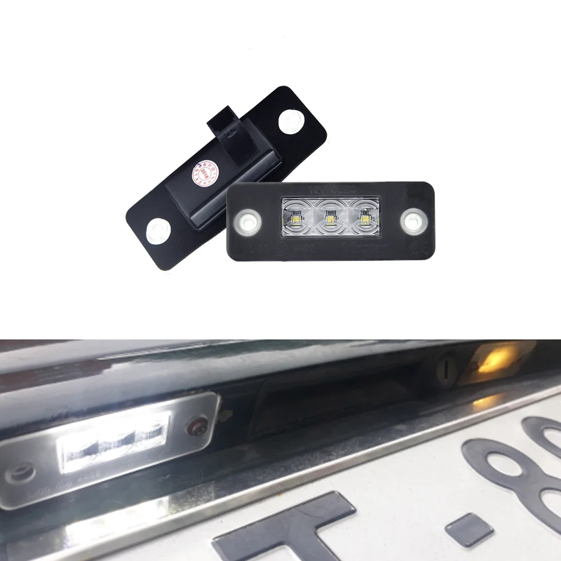 

2x CANBus Xenon White Cree Led Chips Rear Led License Plate Lights For Audi A8 D3 2002-2010 Replace #4E0943021 #4E0943022