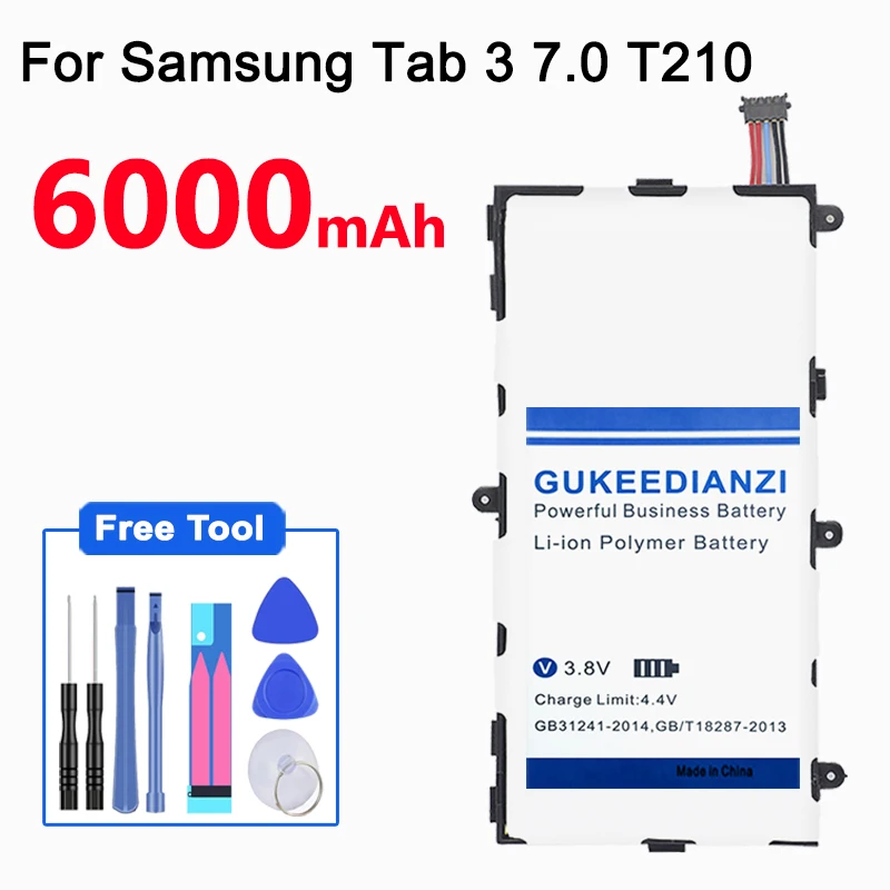 Аккумулятор GUKEEDIANZI T4000E для планшета Samsung Galaxy Tab 3 7 0 SM T211 T210 T215 T210R T217A T2105 GT P3210 P3200