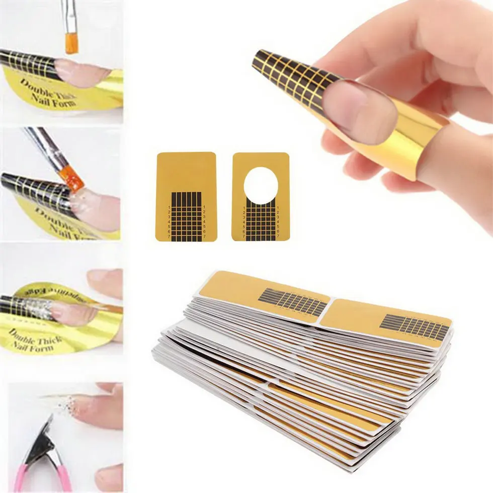 

100pcs/set Professional Nail Tools Tips Nail Art Guide Form Acrylic Tip Gel Extension Sticker Nail Polish Curl Form