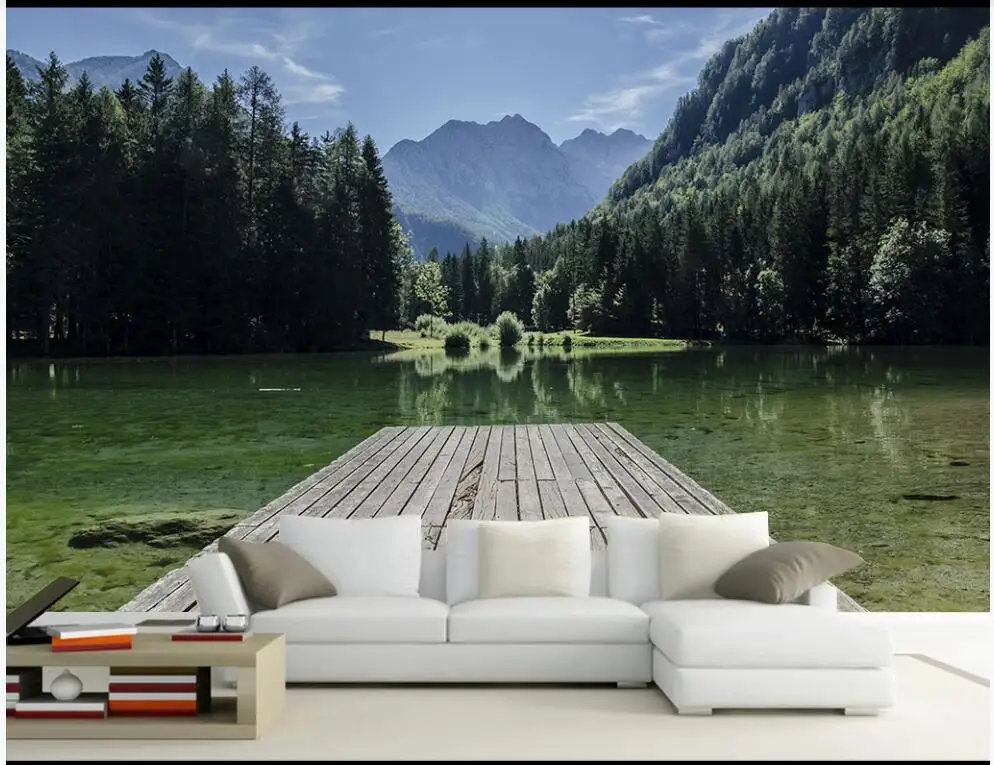 

3d wallpaper custom photo mural on the wall HD Forest Lake Scenery tv background home decor living room wallpaper for walls 3 d