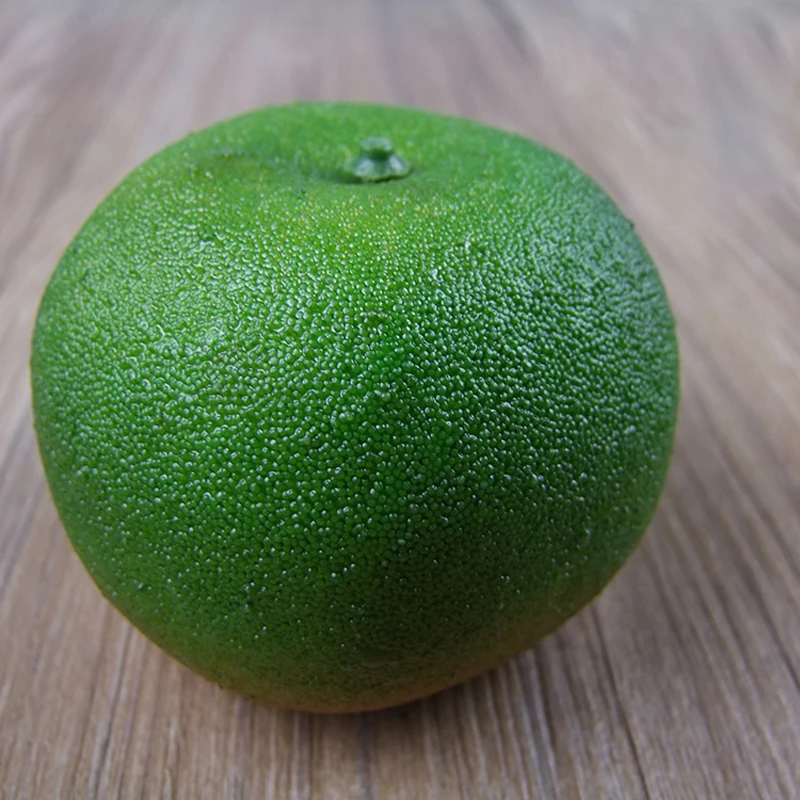 Artificial Fruit Simulation Apple Orange Lemon Peach Ornaments Craft Food Photography Props Fake Foam Fruits Home Decoration - Цвет: Green Orange
