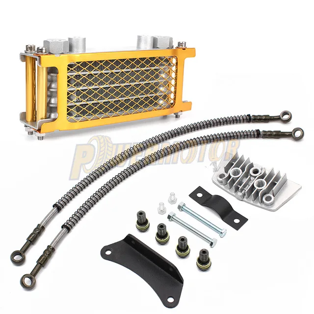 Motorcycle Horizontal Engine 50cc 70cc 90cc 110cc Chinese Made Dirt Pit Oil Cooling Cooler Monkey Bike ATV Motorcycle Radiator - Цвет: Gold