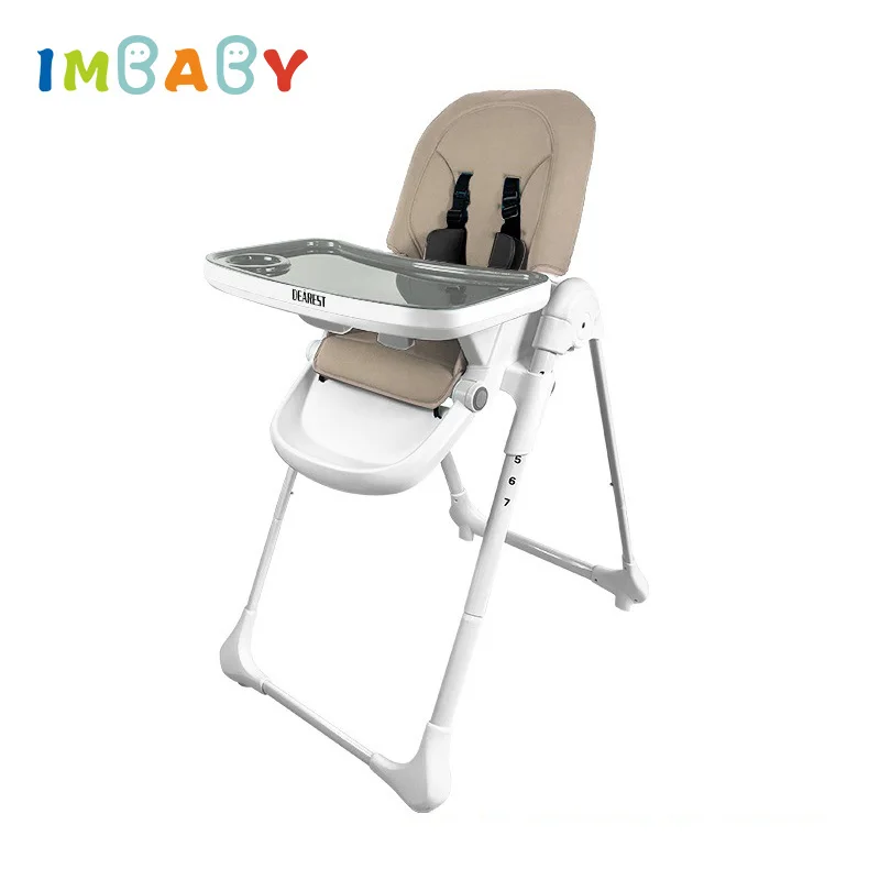 IMBABY стульчик для кормления детские стульчики многофункциональные регулируемые детские обеденные стулья портативное Складное Сиденье для детской мебели - Цвет: Khaki