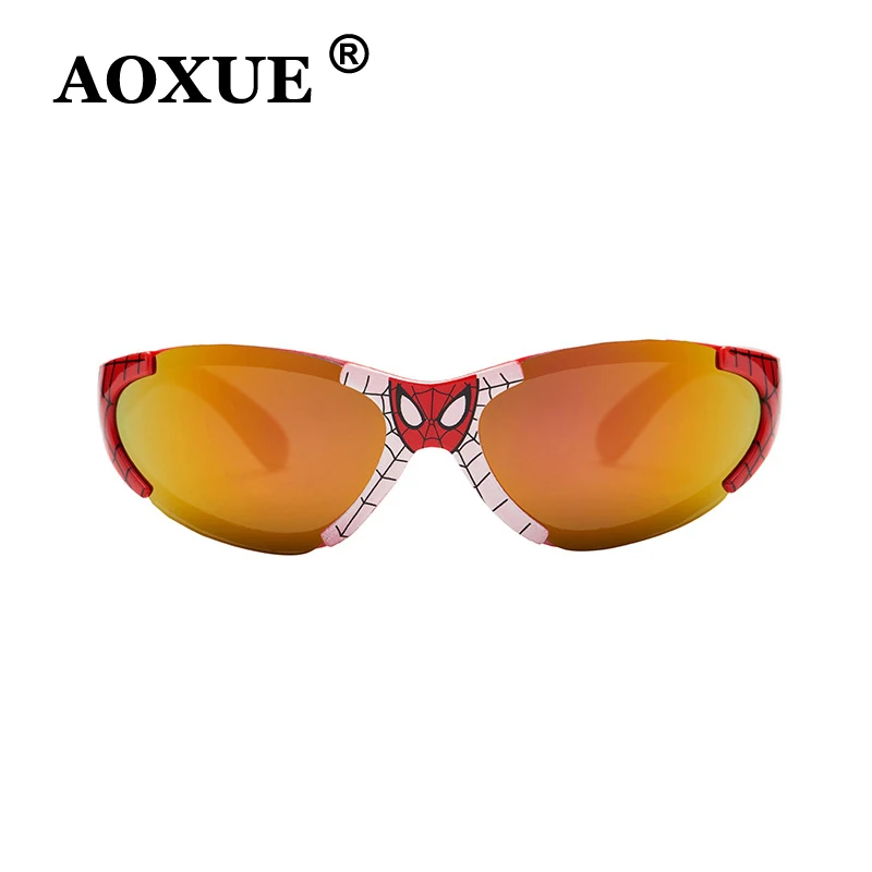 AOXUE; ; Модные фирменные для маленьких мальчиков и девочек очки Spiderman детские солнцезащитные очки Детский подарок Европейский Стандартный Сертификация UV400 - Цвет линз: red
