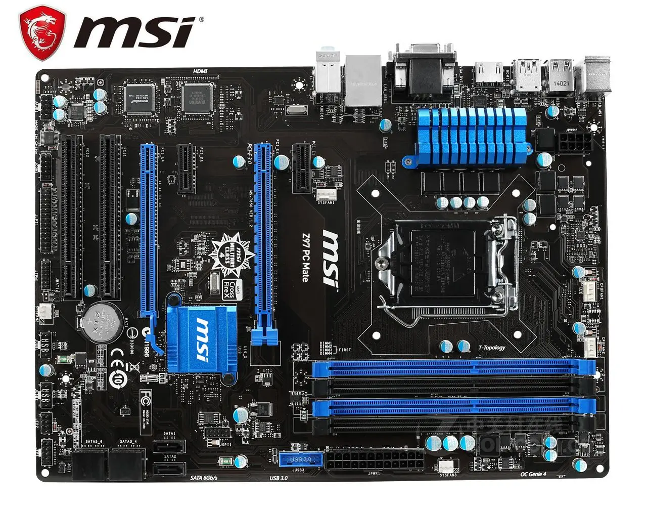 Оригинальная материнская плата MSI Z97 PC Mate LGA 1150 DDR3 USB2.0 USB3.0 DVI VGA HDMI 32G б/у для