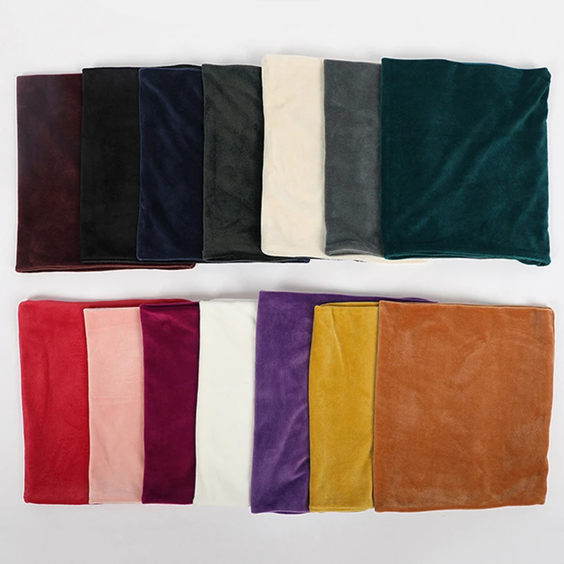 

1PC Fashion Winter Solid Color Soft Gold Velvet Ring Scarf Neck Warmer Snood Scarves Vintage Female Neck Warmer Scarf