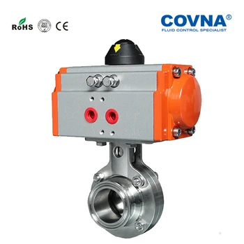 

2'' OD64mm ID48mm Tri Clamp Pneumatic Butterfly Valve Stainless Steel 304 Double Acting PN16