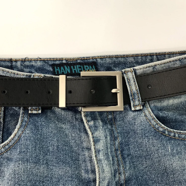 IEFB Brown Square Buckle Wide Belt Female Wild Decoration With Skirt Jeans Suit Students Accessories Fashion Belts Male Simple