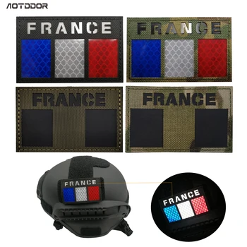 

France Flag Patches Badges Emblem IR Infrared Reflective military 8cm Hook and Loop Tactical National Flag states