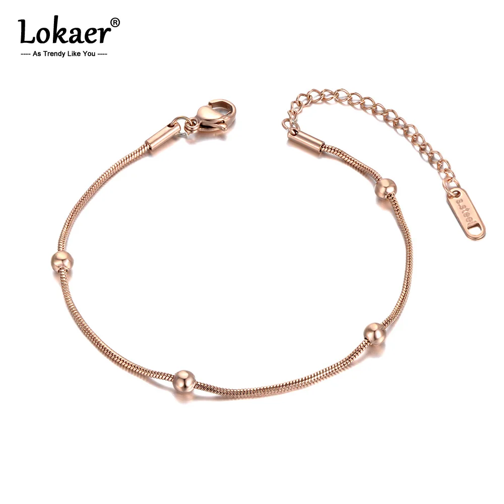 Браслеты Lokaer из нержавеющей стали для женщин и девушек анклеты-анклеты с