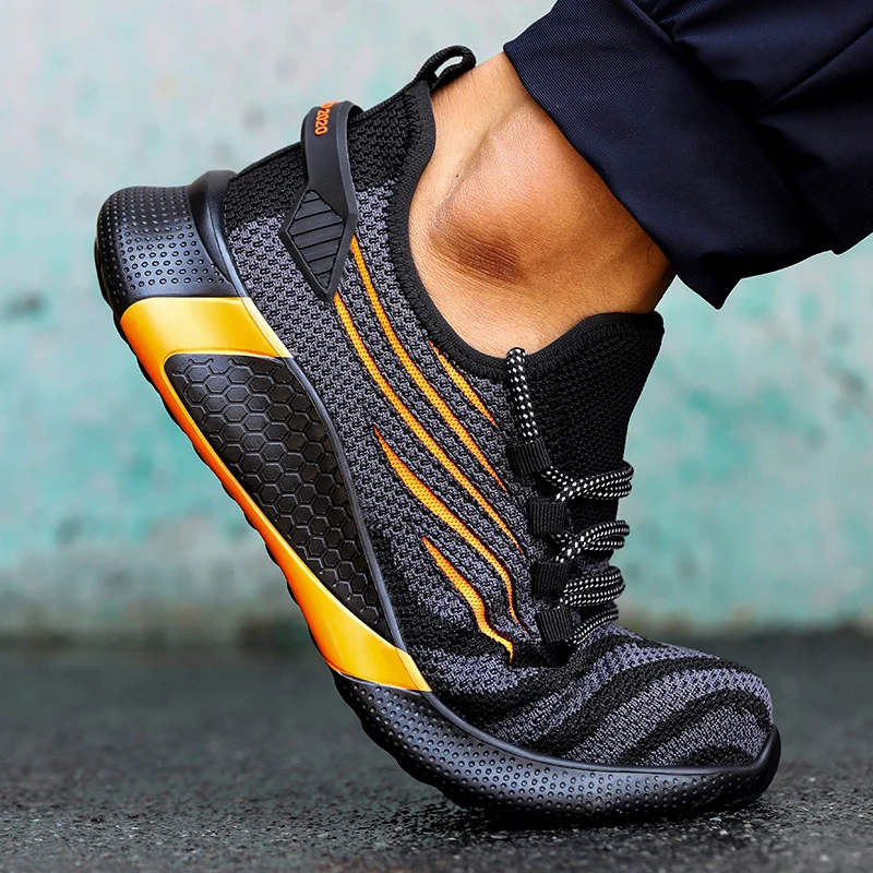 Safety Shoes Men Anti-Smashing Steel Toe Cap Puncture Proof Construction Lightweight Breathable Sneaker Work Boots Women Quality