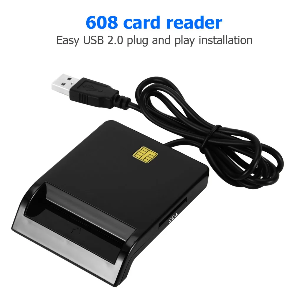 608 USB считыватель смарт-карт для банковских карт IC/ID EMV SD SIM TF Кардридер MMC