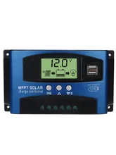  MPPT Solar Charge Controller PWM 100A 60A 50A 40A 30A Solar Power Regulator 12V 24V Auto Dual USB LCD Display Load Discharger 