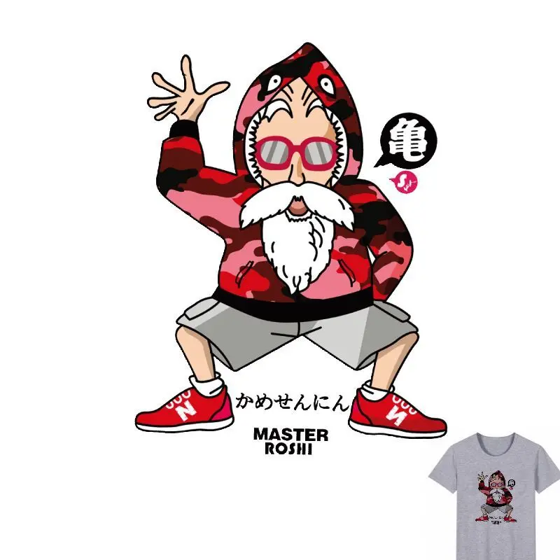 

25x19cm Cartoon Man Iron On Patches DIY Accessory Heat Transfer Washable Thermal Stickers For Clothes Hoodies Jeans