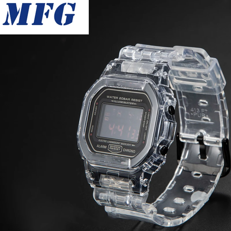 Прозрачный ремешок для часов DW5600 5610 серии DW/GW5000 Безель Браслет с металлической