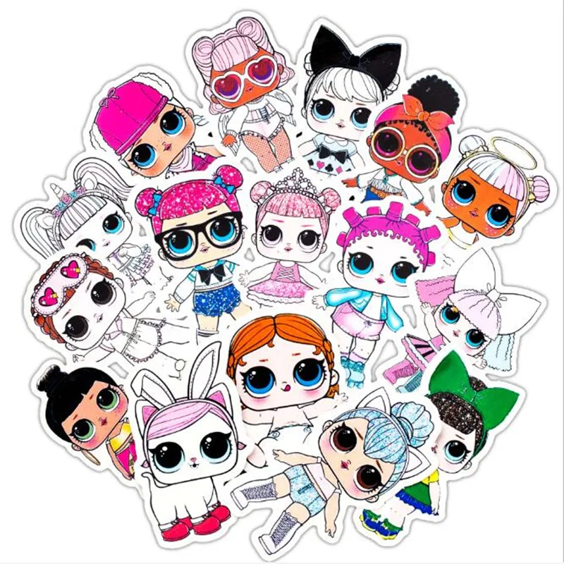 

70 pcs/set graffiti sticker lol dolls pattern refrigerator notebook car children stickers lol surprise birthday gifts