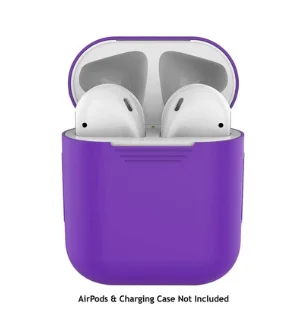 1 шт. ТПУ силиконовый чехол для Bluetooth беспроводные наушники для Airpods кожаные аксессуары для Apple Airpods зарядная коробка Dropship - Цвет: Фиолетовый