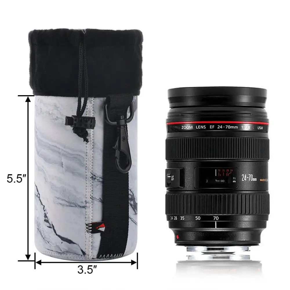 Плотный защитный чехол неопреновый для камеры DSLR совместимый с объективом 5 5x3