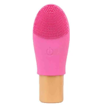

Red Battery Electric Silicone Cleansing Brush Instrument Ultrasonic Vibration Beauty Device Pore Cleaner Cleansing Brush