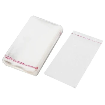 

200pcs Adhesive Clear Seal Jewelry Beads Opp Bags 12cmx8cm:Transparent