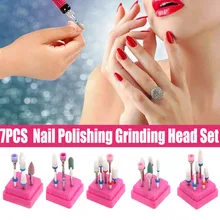 7 шт Керамические Шлифовальные сверла Для ногтей Электрический маникюр Аппарат Для Маникюра Фреза Для ногтей