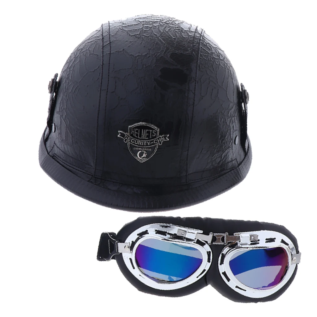 Casco aleman locomotora casco Retro casco de motocicleta al aire libre montar medio casco con gafas для мотоцикла Chopper
