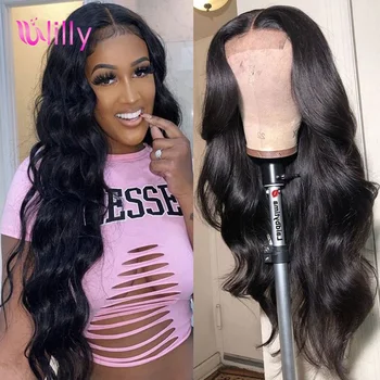 

4x4 Closure Lace Wigs 13x4 Glueless Body Wave Lace Front Human Hair Wig 8-28 30 Pre Plucked Malaysian Body Wave Closure Wig 4x4