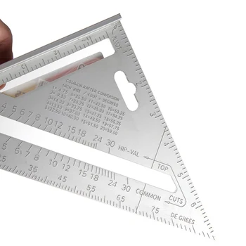 

Aluminum Alloy Triangle Angle Protractor Speed Square Measuring Ruler Meter Kit