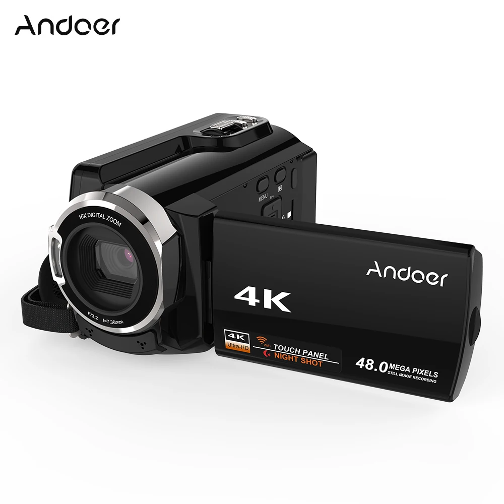 Andoer HDV-534K 4K 48MP цифровая камера с Wi-Fi для видео Камера 1080P с разрешением высокой четкости Full HD с микросхемой Новатэк 96660 чип 3 дюймов емкостный сенсорный экран
