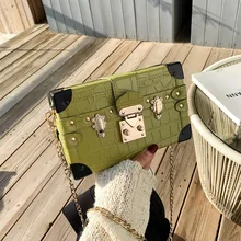 Модная маленькая сумочка в форме коробки для девочек, модная сумка через плечо с цепочкой, роскошные сумки, женские сумки, Дизайнерские клатчи