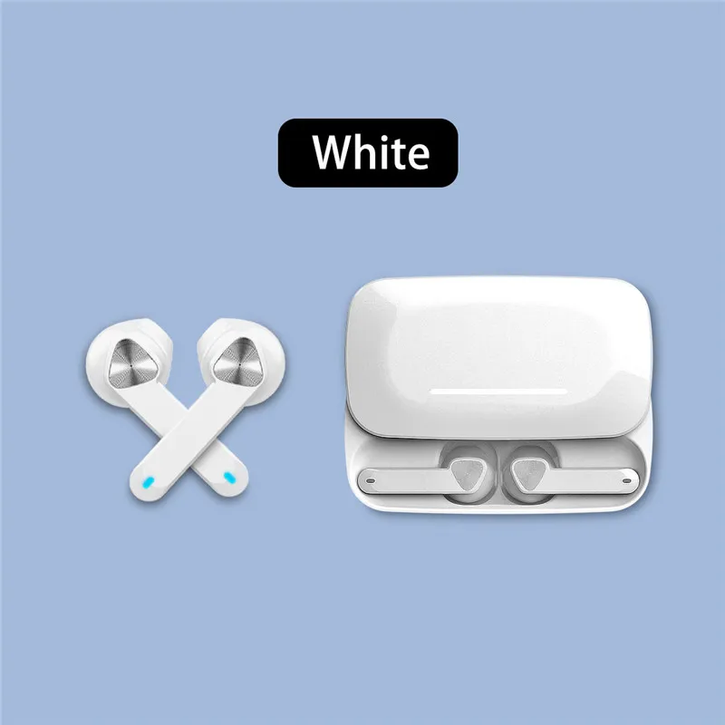 White BE36 TWS Tap Touch стерео V5.0 беспроводные Bluetooth наушники с ползуном для зарядки спортивные наушники для смартфона - Цвет: White